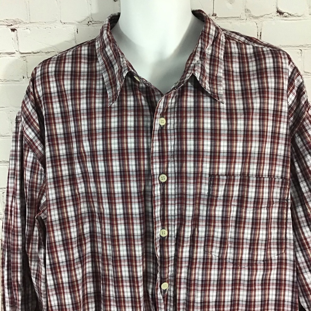 Old Navy Men’s Red Plaid Button Down Cotton Shirt - Size XXL - Picture 2 of 4